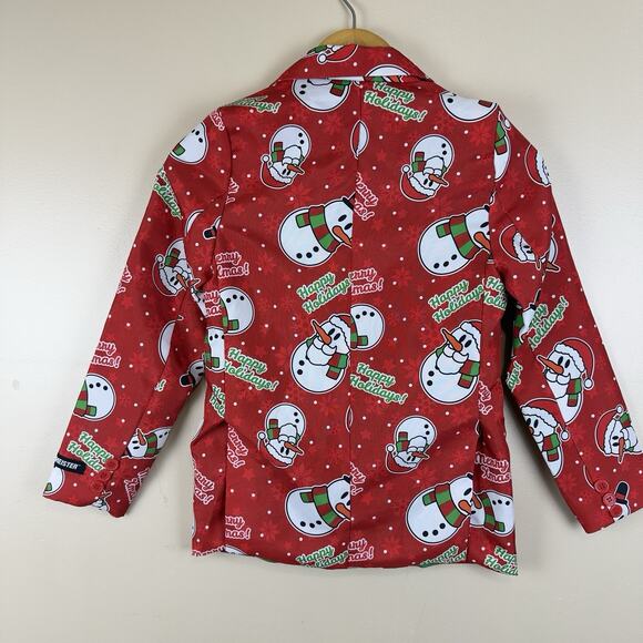 Suitmeister Boys’ M Christmas Blazer – Fun Holiday Party Jacket, Snowman Print - Picture 2 of 13